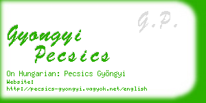gyongyi pecsics business card